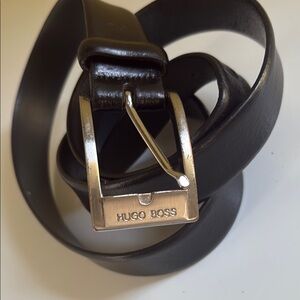 Hugo Boss Black Leather Belt Size 38